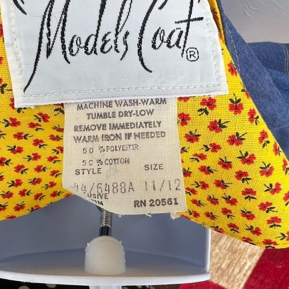 🍎 Models Coat Vintage Blue Denim Dress Butterflies (AA4) - Picture 8 of 8